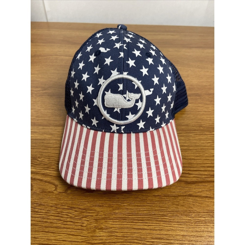 Vineyard vines Stars And Stripes Hat SnapBack New USA Red White Blue Mesh Cap